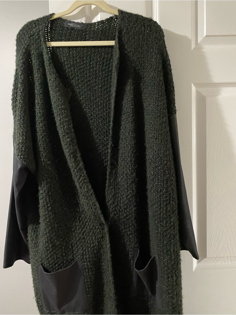 Michel Studio  Dark Green  Knit Cardigan Sweater with snaps to close